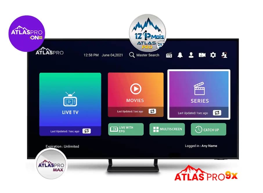 AtlasPro ONTV affiché sur une Smart TV